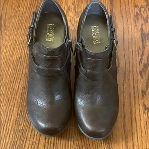 Brown boots with heels